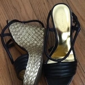 AUTHENTIC COACH BLACK AND GOLD NICE SHOES